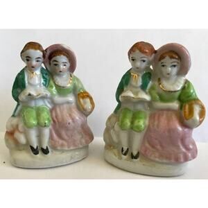 Vintage Pair of Man and Woman colonial figurines made in Japan lot of 2 pairs